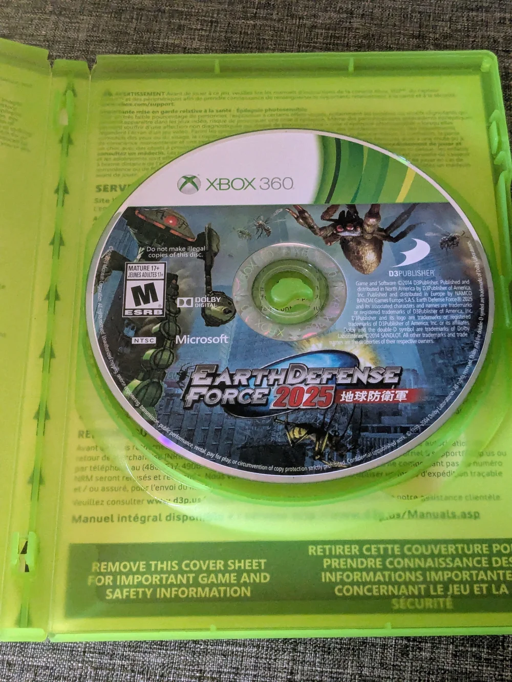 Microsoft Xbox 360 Earth Defense Force 2025 - Green Case